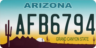 AZ license plate AFB6794