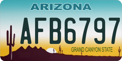 AZ license plate AFB6797