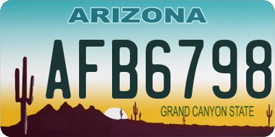 AZ license plate AFB6798