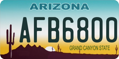 AZ license plate AFB6800