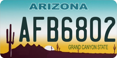 AZ license plate AFB6802