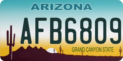AZ license plate AFB6809