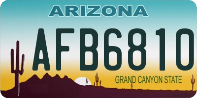 AZ license plate AFB6810