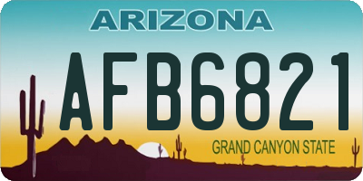 AZ license plate AFB6821