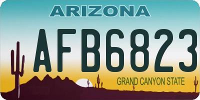 AZ license plate AFB6823