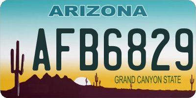 AZ license plate AFB6829