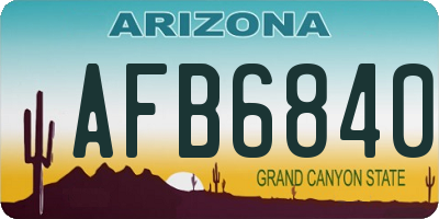 AZ license plate AFB6840