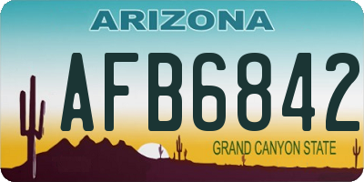 AZ license plate AFB6842