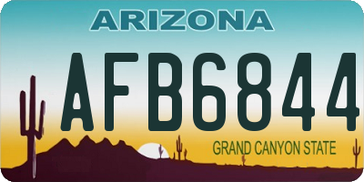 AZ license plate AFB6844