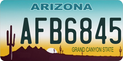 AZ license plate AFB6845