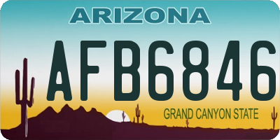 AZ license plate AFB6846
