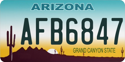 AZ license plate AFB6847