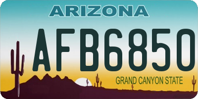 AZ license plate AFB6850