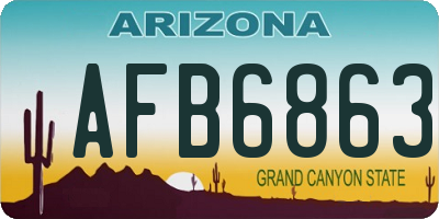 AZ license plate AFB6863