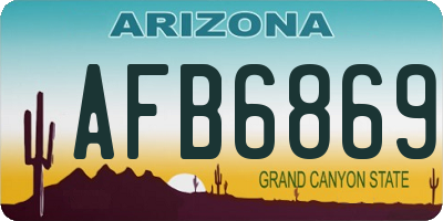 AZ license plate AFB6869