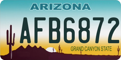 AZ license plate AFB6872