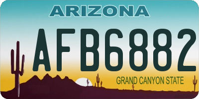 AZ license plate AFB6882