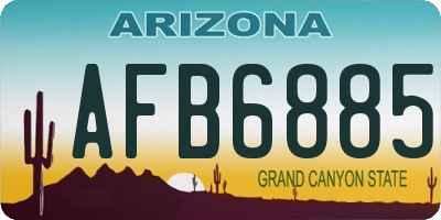 AZ license plate AFB6885