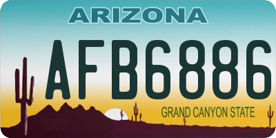AZ license plate AFB6886