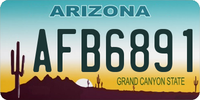 AZ license plate AFB6891