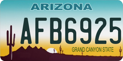 AZ license plate AFB6925