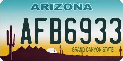 AZ license plate AFB6933