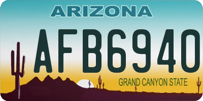 AZ license plate AFB6940
