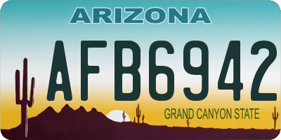 AZ license plate AFB6942