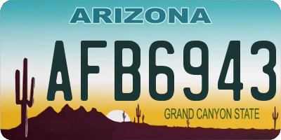 AZ license plate AFB6943