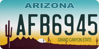 AZ license plate AFB6945