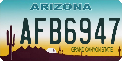 AZ license plate AFB6947