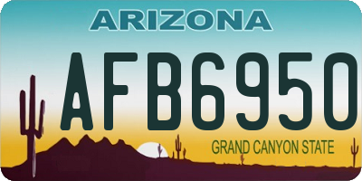 AZ license plate AFB6950