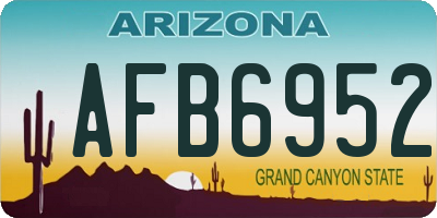 AZ license plate AFB6952