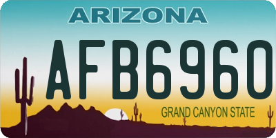AZ license plate AFB6960