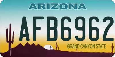 AZ license plate AFB6962