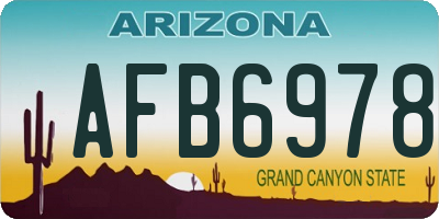 AZ license plate AFB6978
