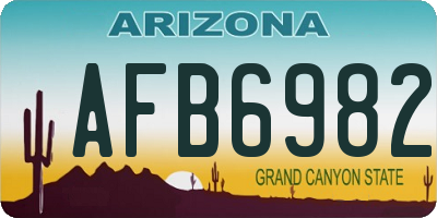 AZ license plate AFB6982
