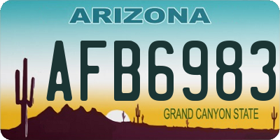 AZ license plate AFB6983