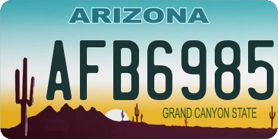 AZ license plate AFB6985