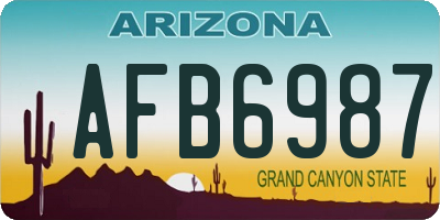 AZ license plate AFB6987