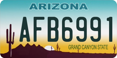 AZ license plate AFB6991