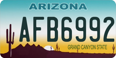 AZ license plate AFB6992