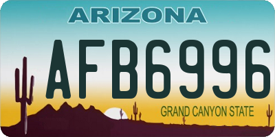 AZ license plate AFB6996