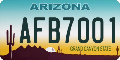AZ license plate AFB7001