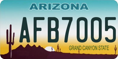 AZ license plate AFB7005