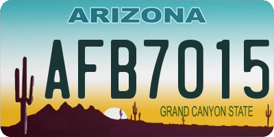 AZ license plate AFB7015