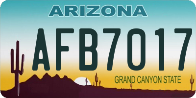 AZ license plate AFB7017