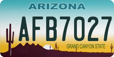 AZ license plate AFB7027