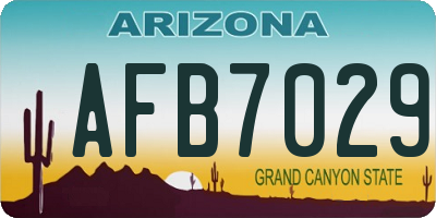 AZ license plate AFB7029