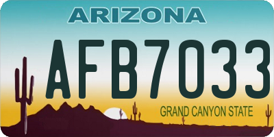 AZ license plate AFB7033